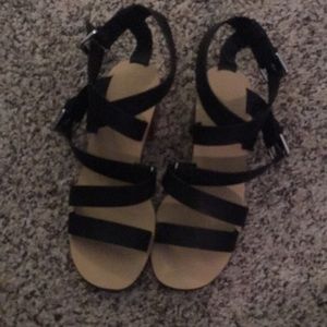 Black strappy sandals